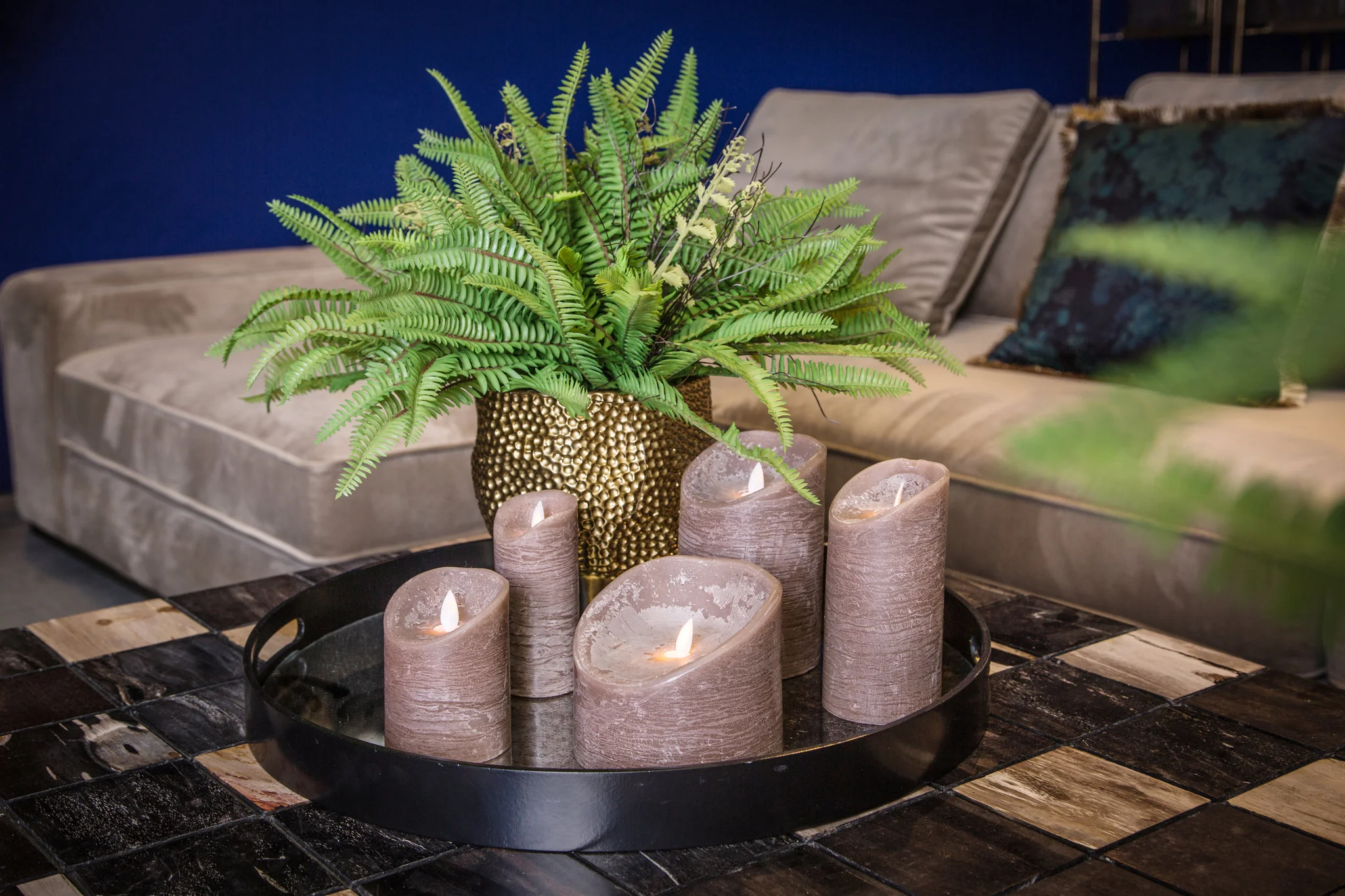 12cm Led Light Candle Rustic Brown Moveable Flame - Image 2