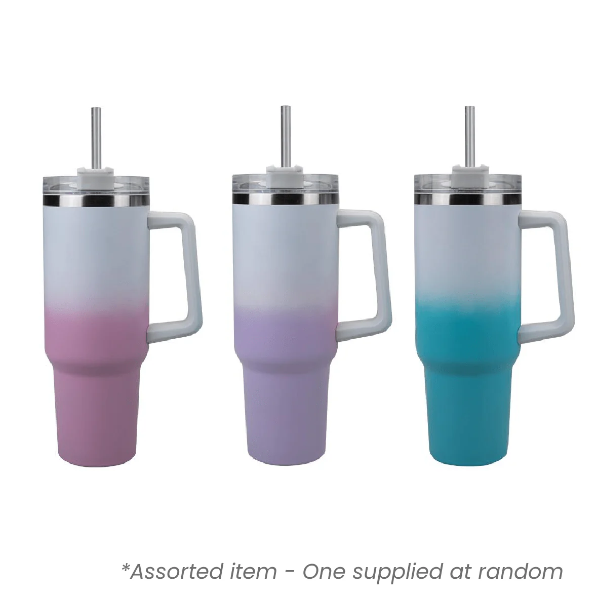 40oz Double Wall S/S Straw Cup Ombre Assorted - One Supplied*