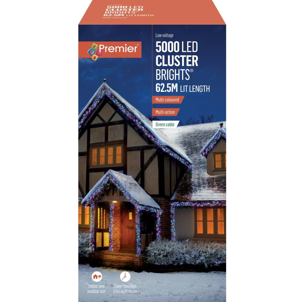 5,000 Multi | Action Led Cluster Lights | Multi | Coloured