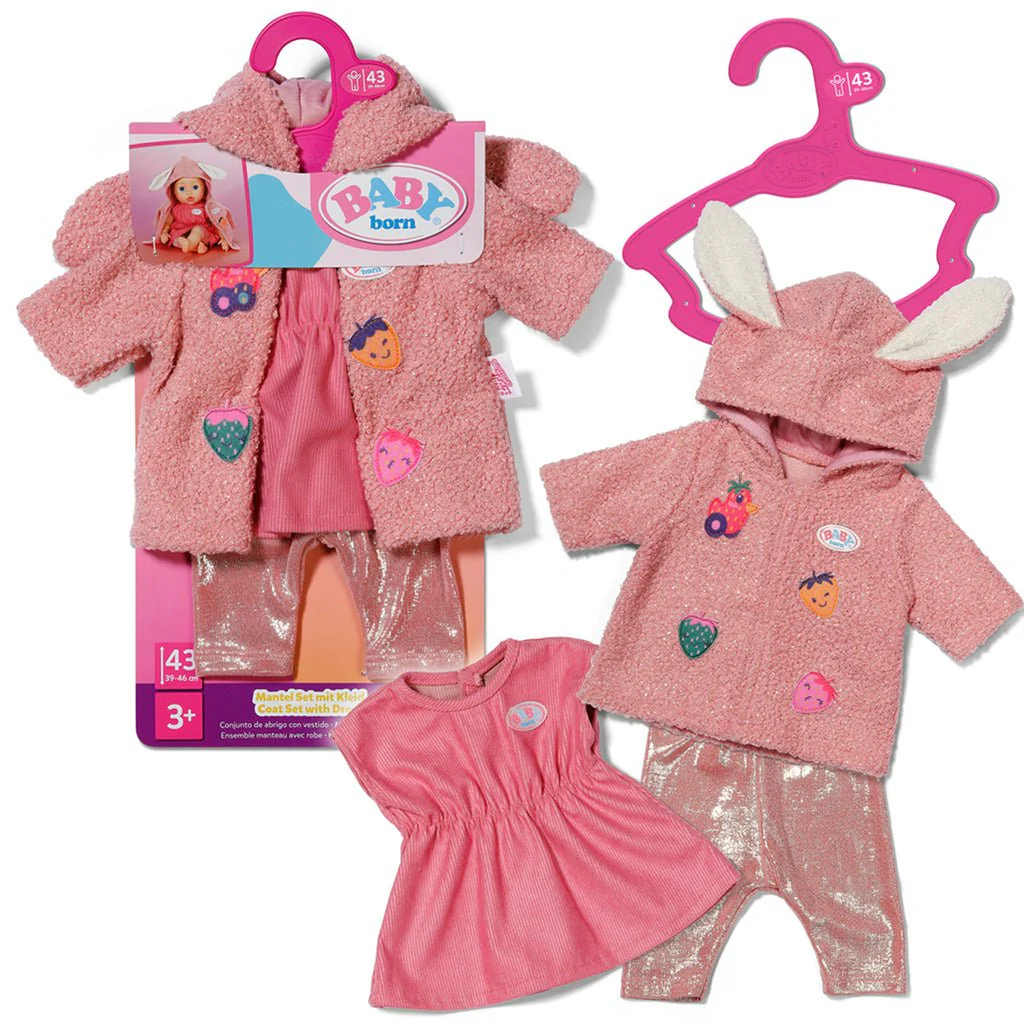 Baby Born Coat Set With Dress 43cm - Image 5