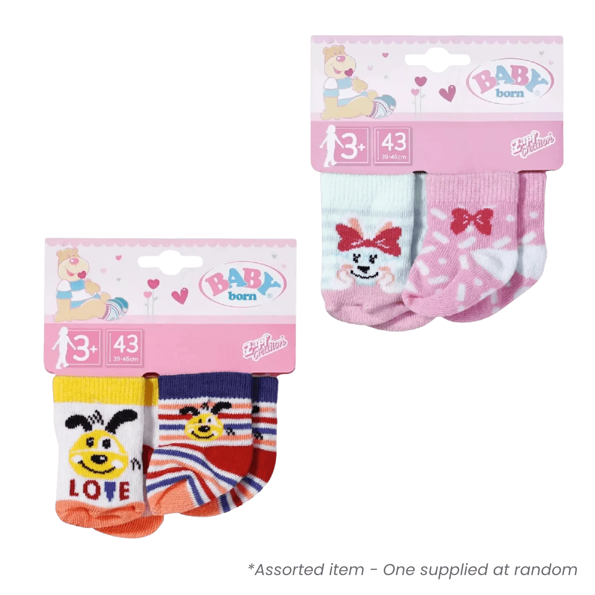 Baby Born Socks 2pk Assorted Styles