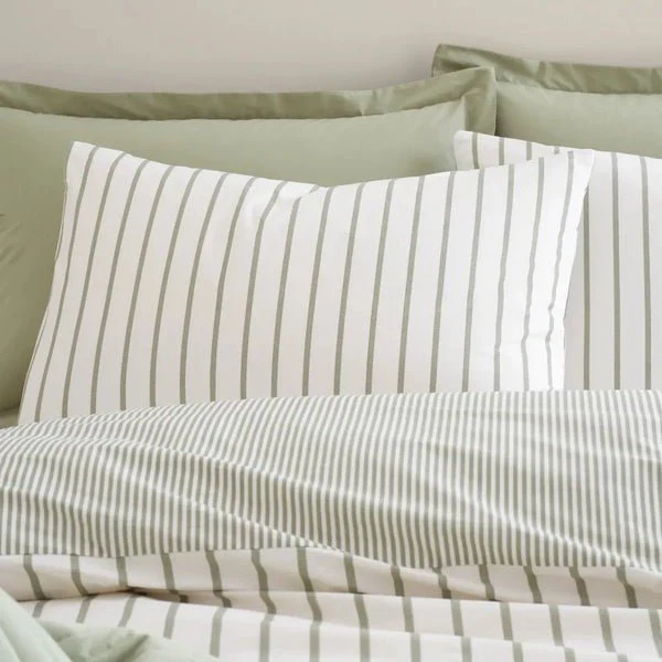 Bianca Hampton Stripe Green 200 Thread Count Duvet Cover Set – King - Image 2