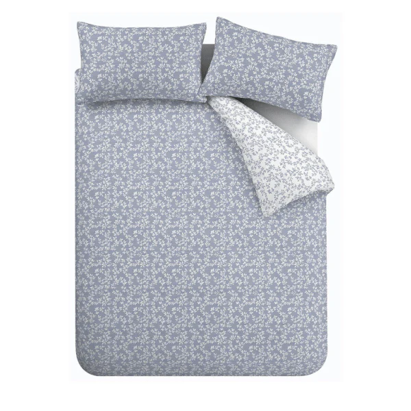 Bianca Shadow Leaves Blue 200TC Duvet Cover Set Superking - Image 3