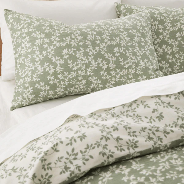 Bianca Shadow Leaves Green 200TC Duvet Cover Set Superking - Image 4
