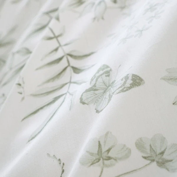 Bianca Thea Floral 200 Thread Count Cotton Green Reversible Duvet Cover Set – Super King - Image 4