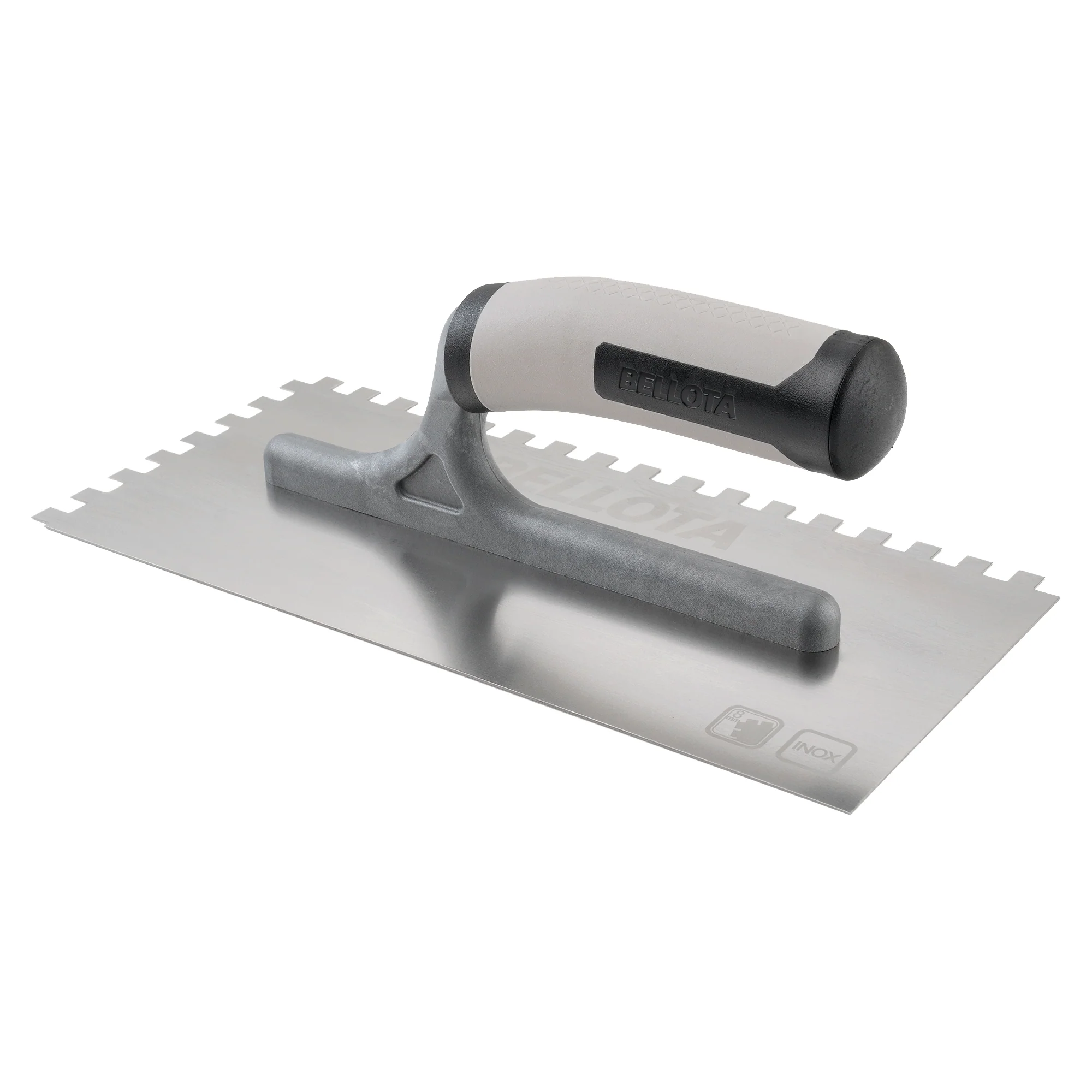 Bimaterial Handle Stainless Steel Square Notched Trowel / 5874-08 BIM INOX