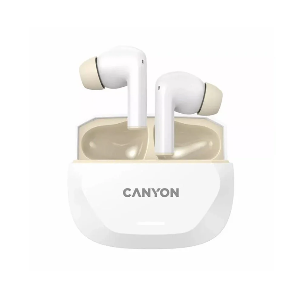Canyon Headset Hexagon 7 Tws Anc+Enc Wireless Charge White Beige