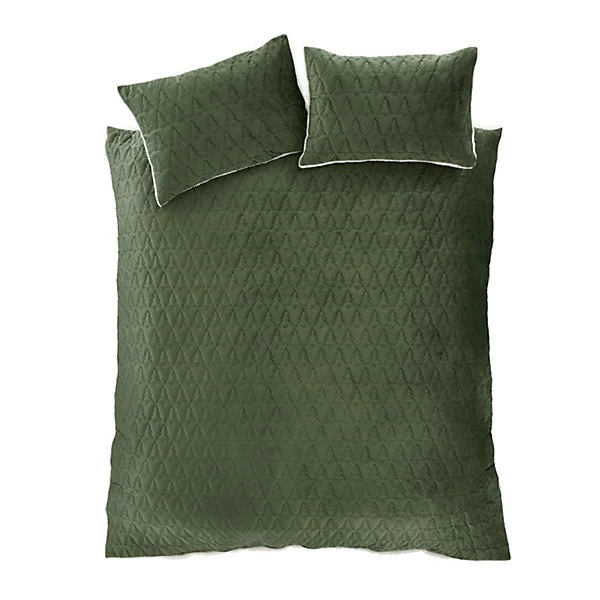 Catherine Lansfield Bedding Cosy Soft Christmas Tree Green Duvet Cover Set - Super King - Image 5