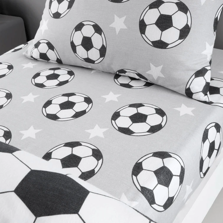 Catherine Lansfield Brushed Football Stars Fitted Sheet Double