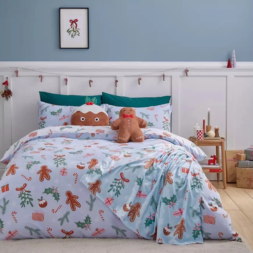 Catherine Lansfield Christmas Gingerbread Duvet Cover Set Double