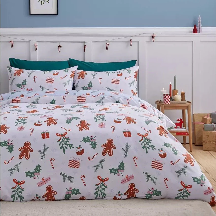 Catherine Lansfield Christmas Gingerbread Duvet Cover Set Double - Image 2