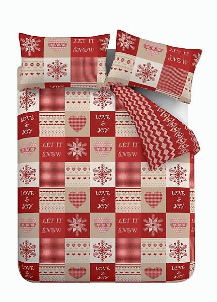 Catherine Lansfield Let It Snow Red Christmas Duvet Cover Set – King - Image 4