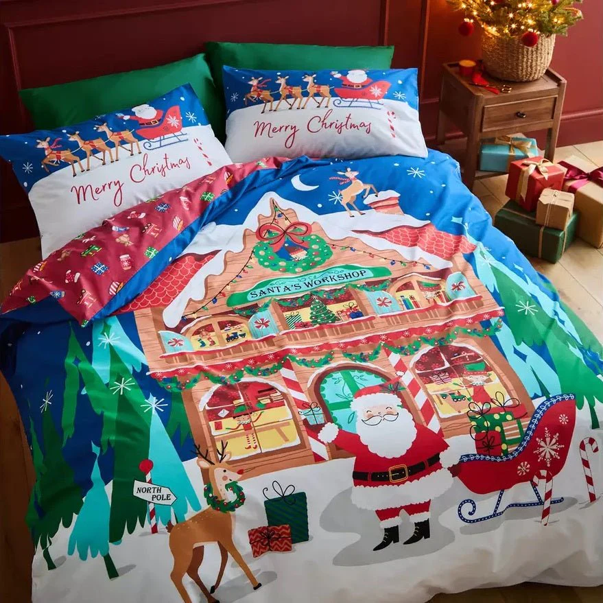 Catherine Lansfield Santa's Workshop Duvet Cover Set Double