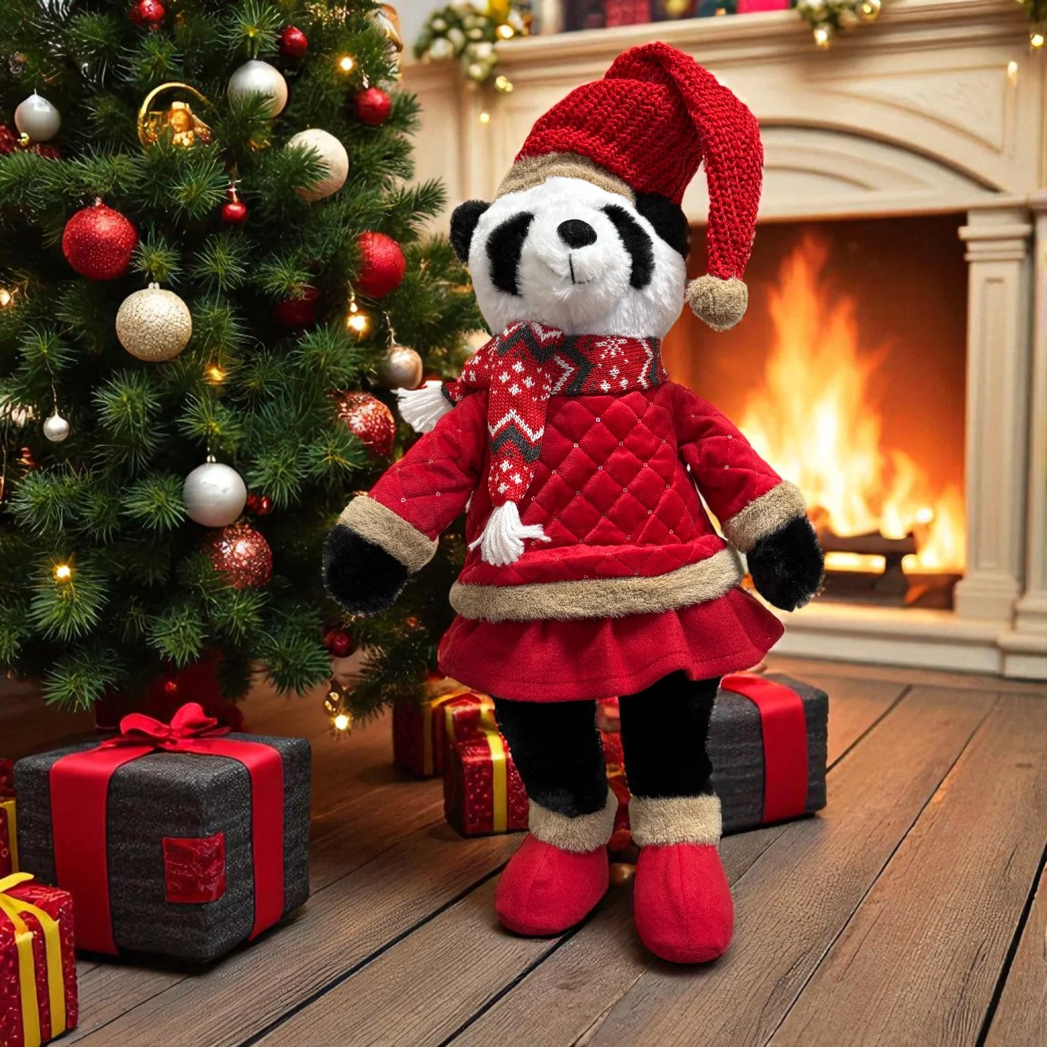 Christmas Plush Panda – Pandora Standing XL (55cm)