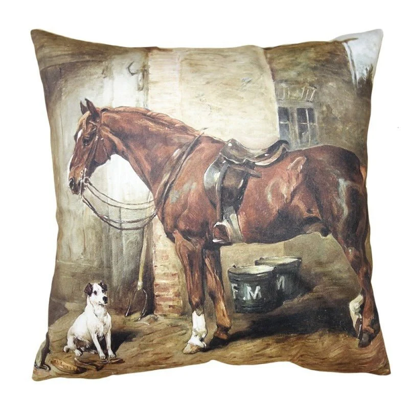 Cushion Cover Polyester 45 x 45cm Horse (no filling)