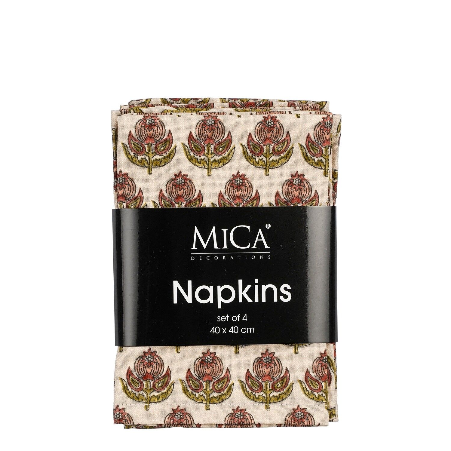 Diona Set of 4 Napkins Beige 40 x 40cm