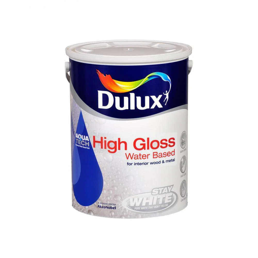 Dulux Stay White with Aquatech High Gloss Paint - 5 Lit