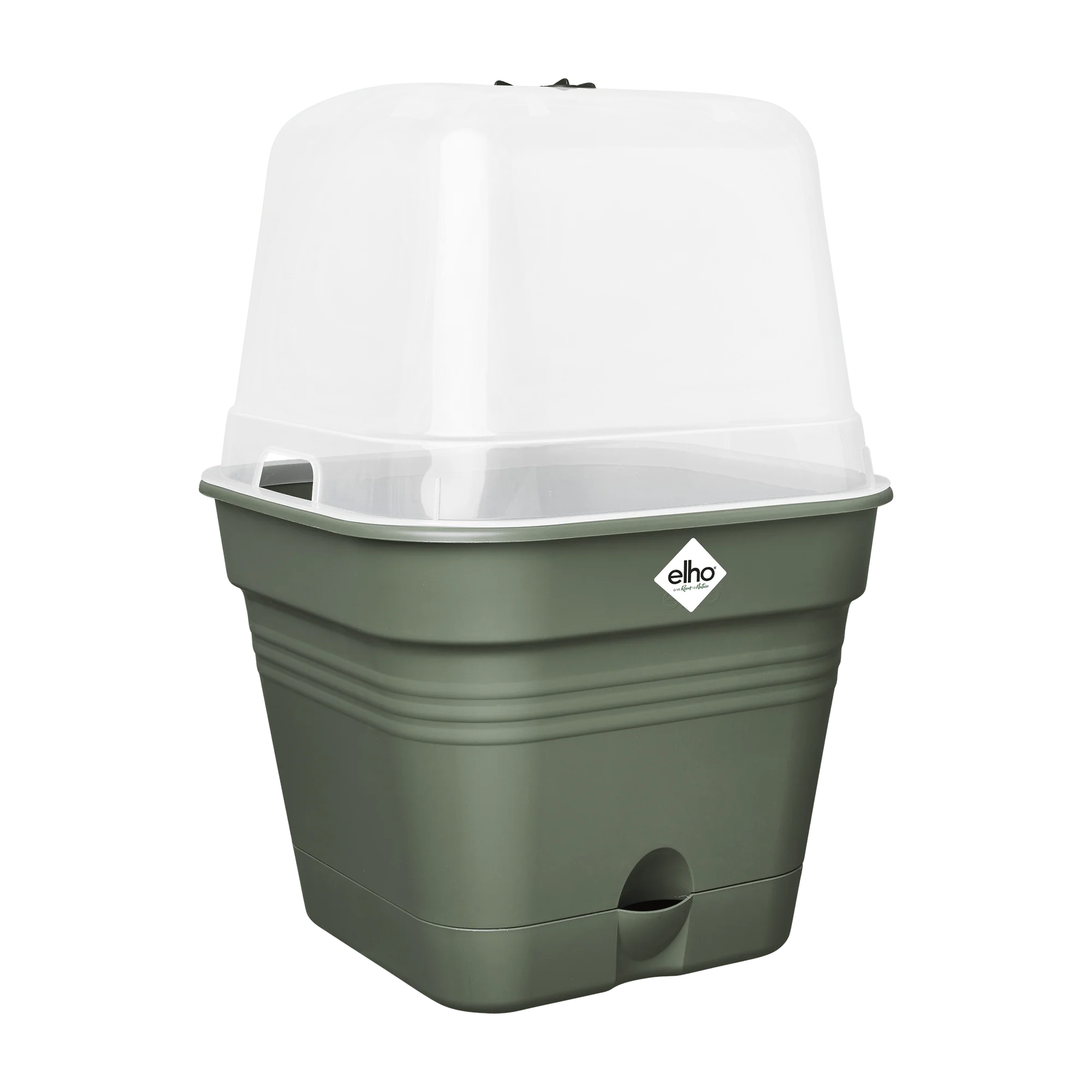 Elho Green Basics Growpot Square All-in-1 20cm Leaf Green - Image 3