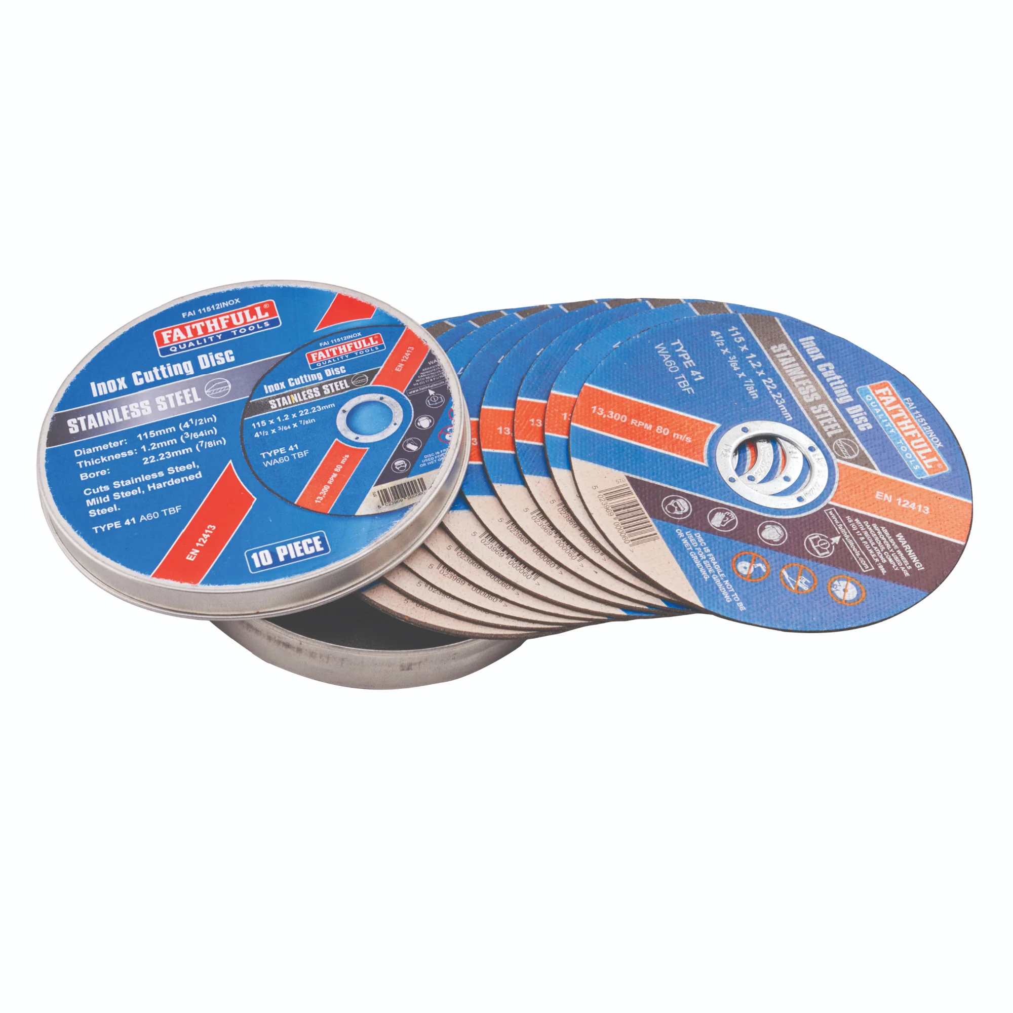 Faithfull 115mm (4.5") Inox Discs