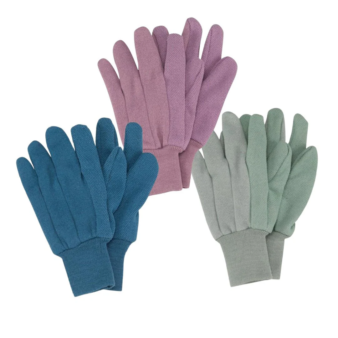Flowerfield Jersey Grips Garden Gloves Triple Pack Medium