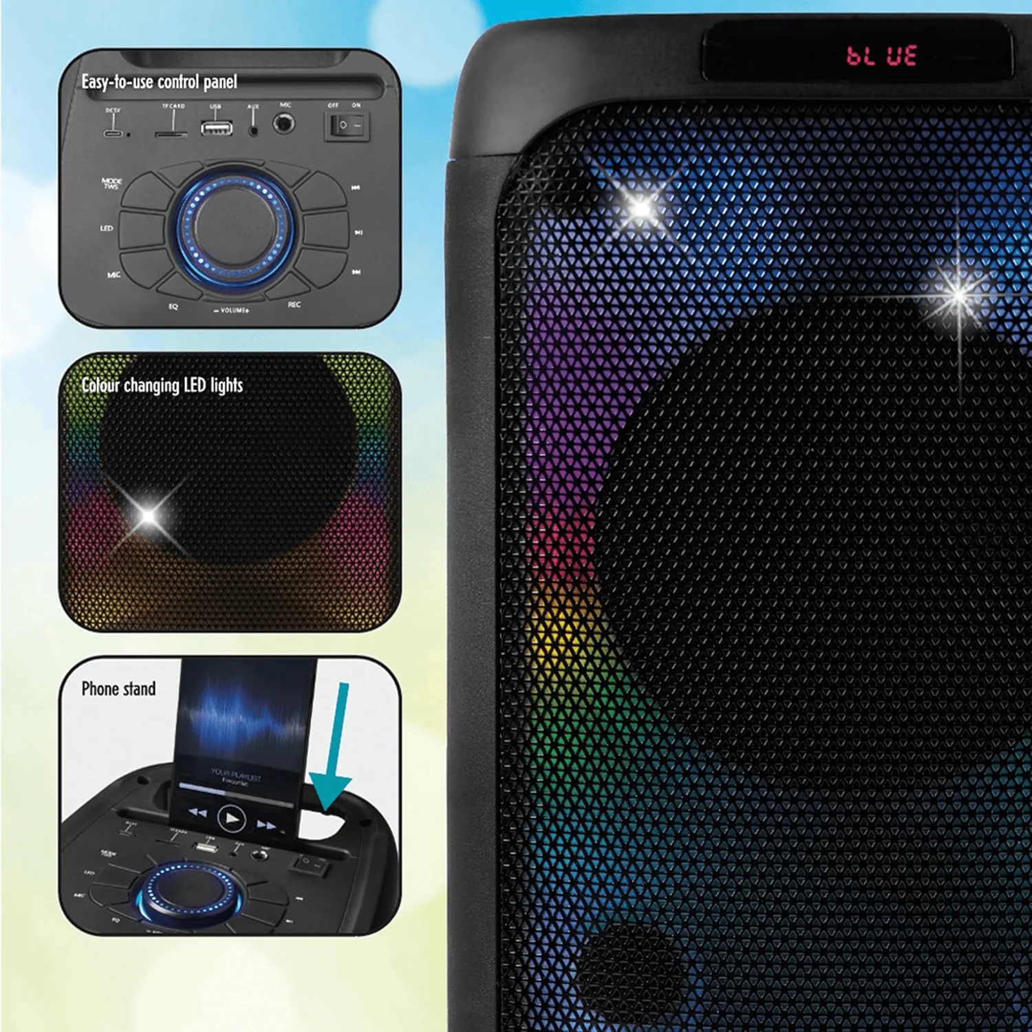 Intempo Bluetooth Karaoke Speaker - With Wired Microphone - Image 4