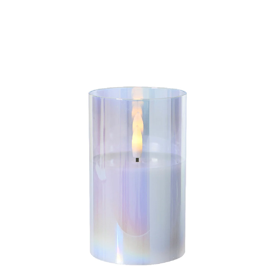 LED Wick Candle Glass Battery Operated 12.5 x 7.5cm - Image 2