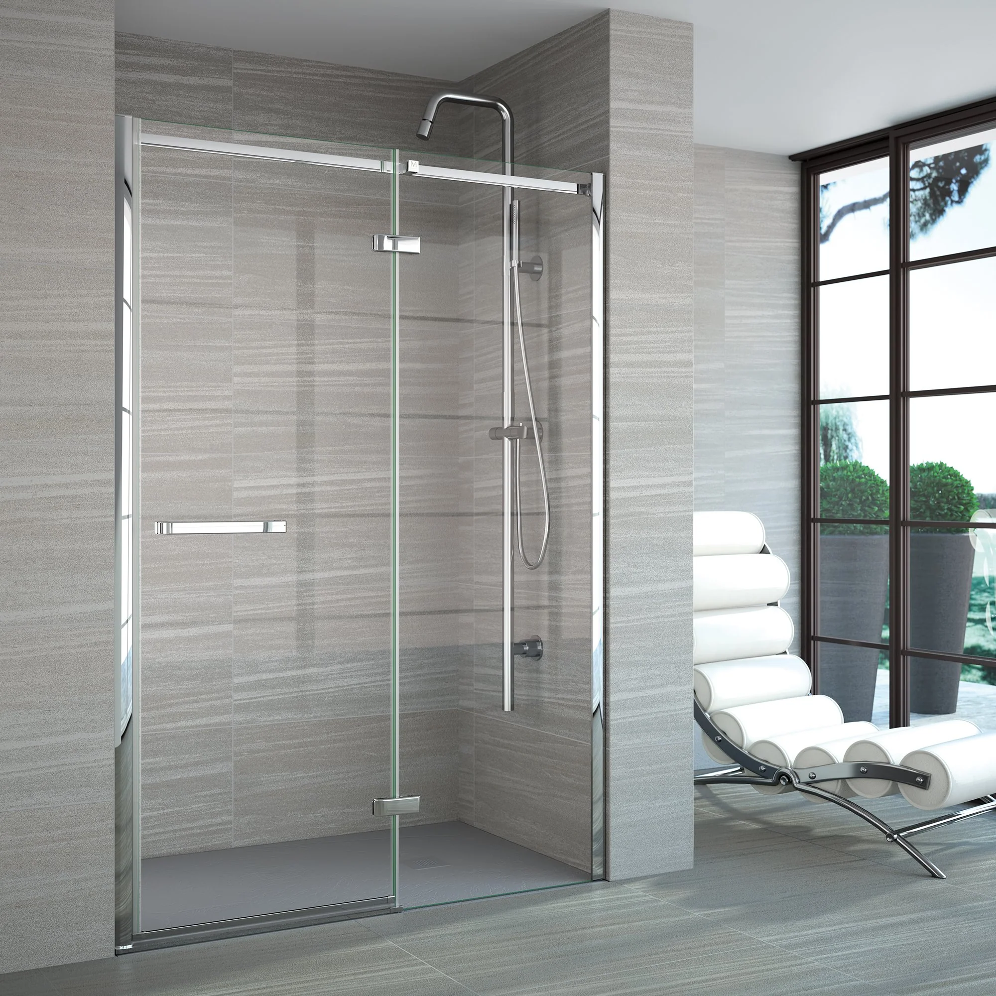 Merlyn 8 Series Frameless Hinge & Inline 1700mm - Image 2