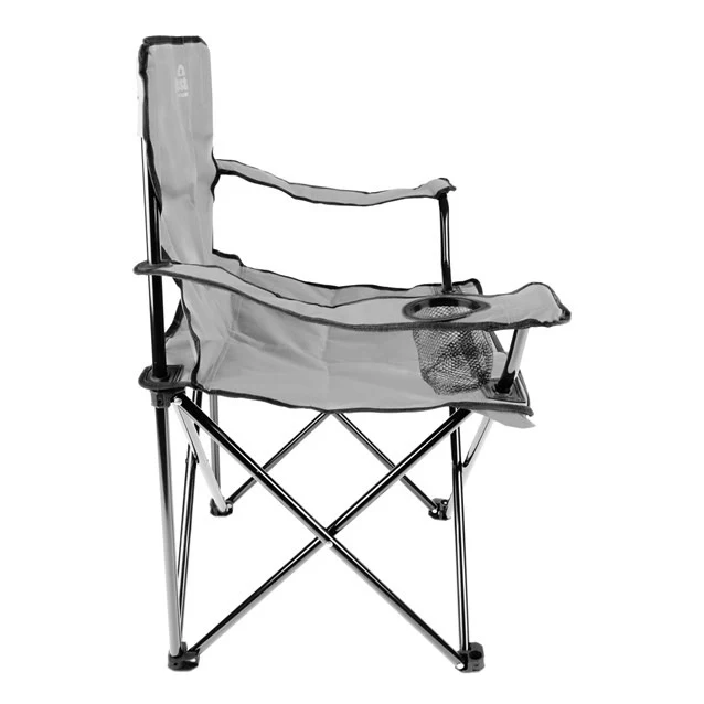 Milestone Folding Leisure Chair With Cup Holder - Grey - Image 5