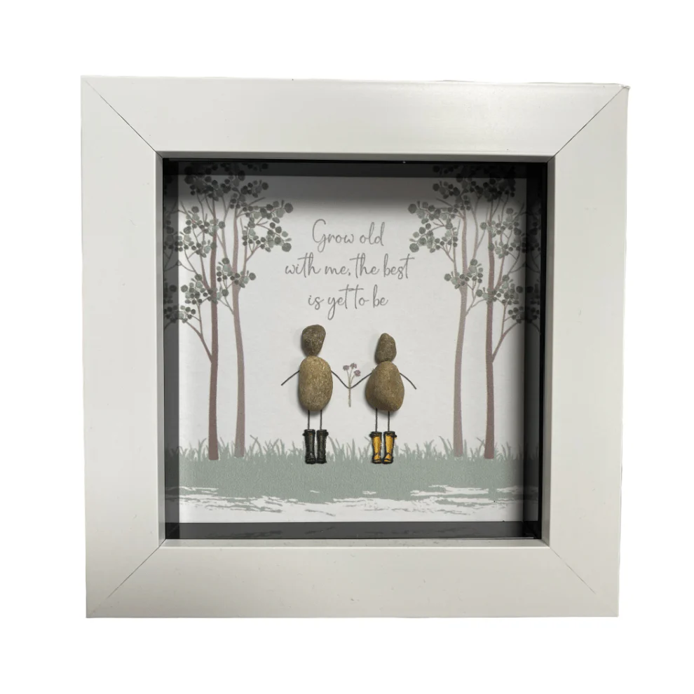 Mini Pebble Art Grow old with Me... - White