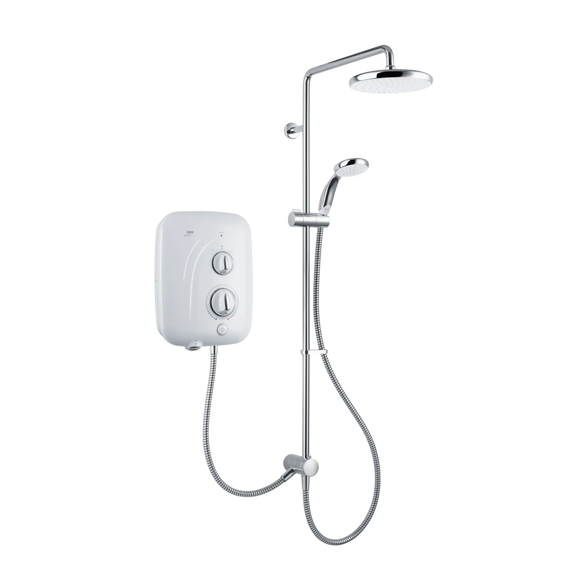 Mira Elite SE Dual Outlet Tank Fed Pumped Electric Shower - 9.8kw White & Chrome BS2020 - Image 2