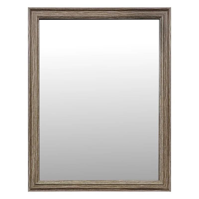 Mirror 34 x 44cm Brown MDF Rectangle