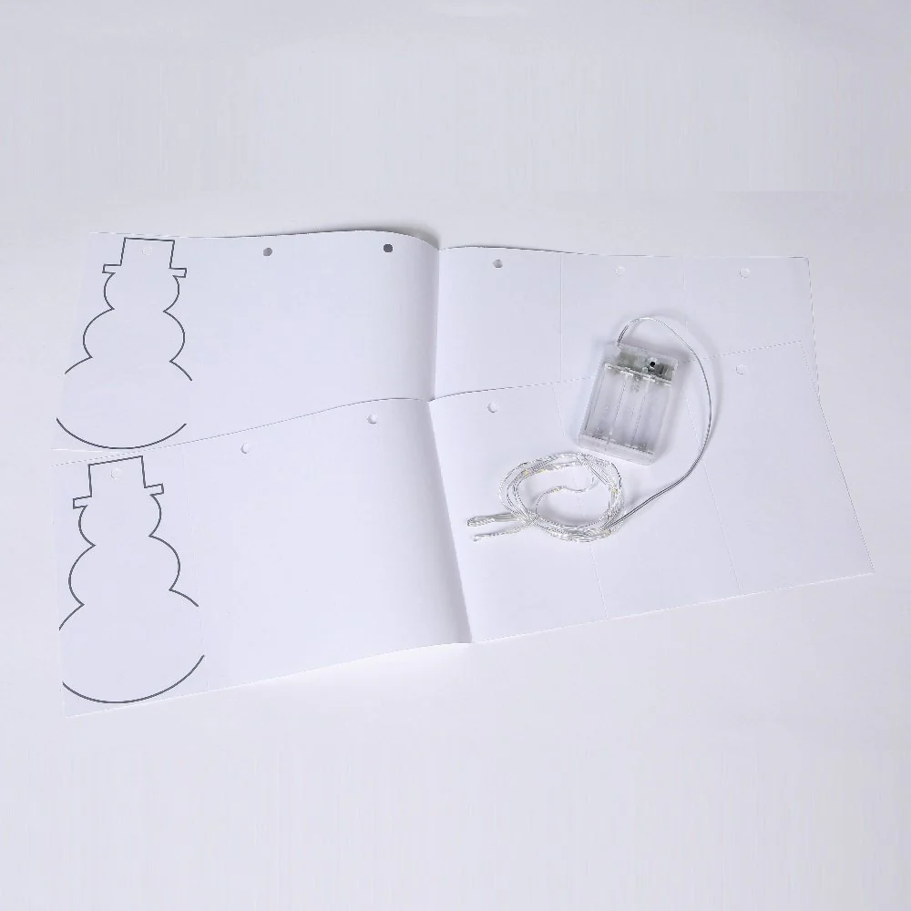 Noma DIY Paper String Light - White Snowman With Warm White Leds - Image 2