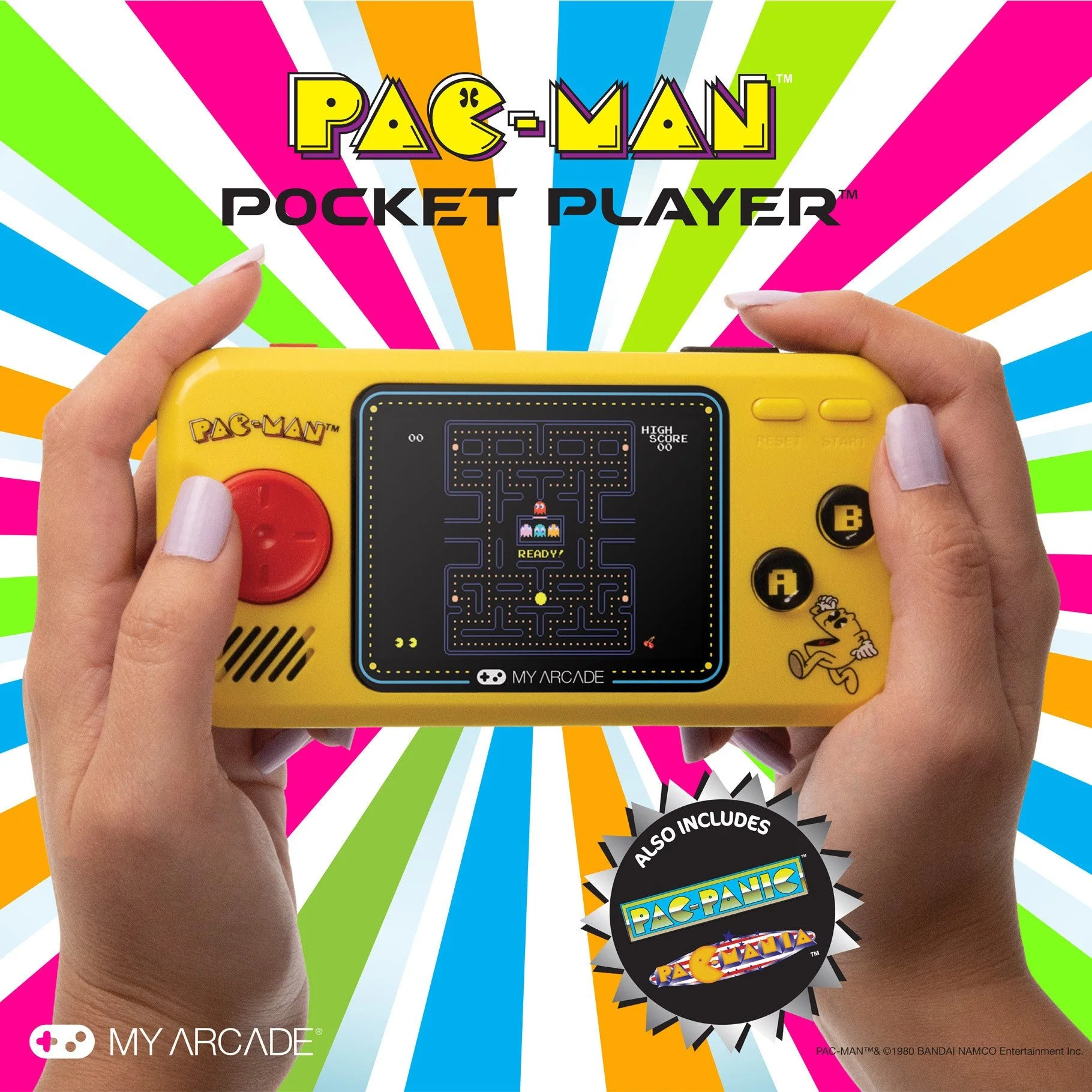Pac-Man Pocket Player Portable Gaming System (3 Games In 1) - Image 2