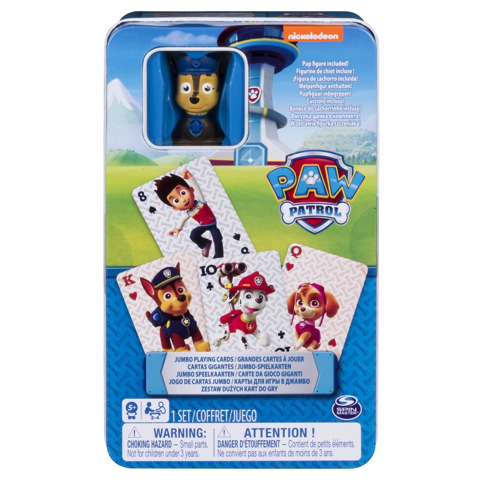 Paw Patrol Jumbo Cards In Tin With Figure - Image 2