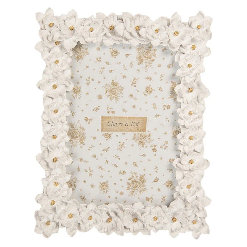 Photo Frame 13x18 cm White Flowers