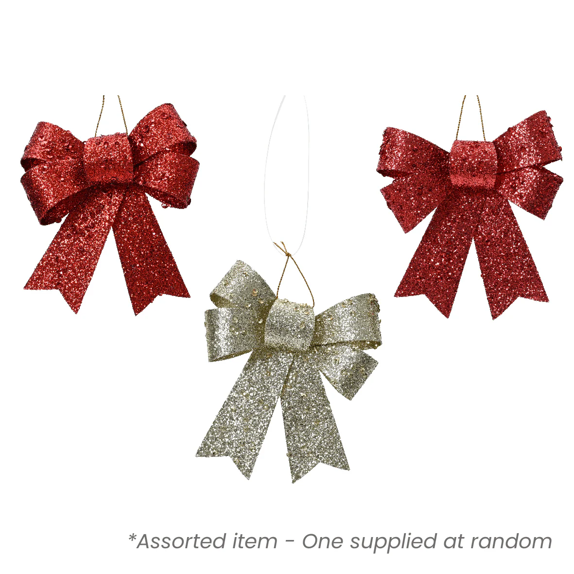 Plastic Christmas Bow 523679 Assorted - One Supplied*