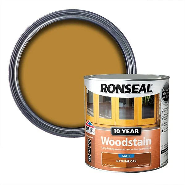Ronseal 10 Year Woodstain - Natural Oak 250ml