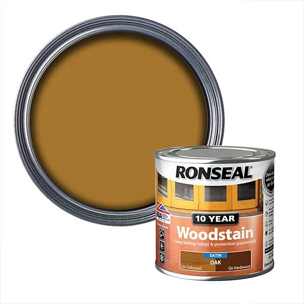 Ronseal 10 Year Woodstain - Oak 250ml