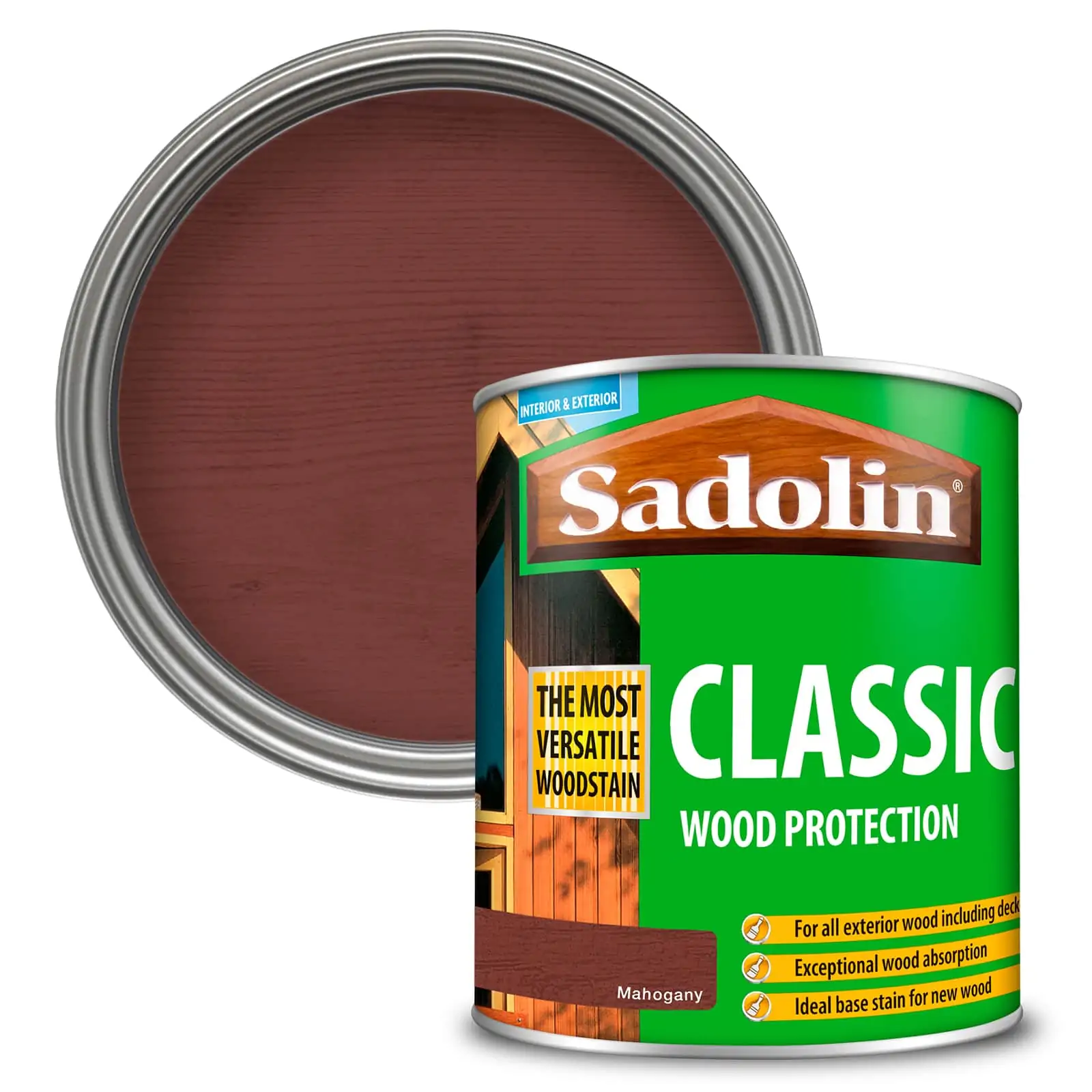 Sadolin Woodstain Extra Durable Colours Woodstain - 1 Litre Mahogany
