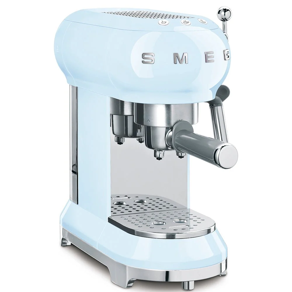 Smeg 50'S Espresso Pump Coffee Machine - Pastel Blue ECF01PBUK