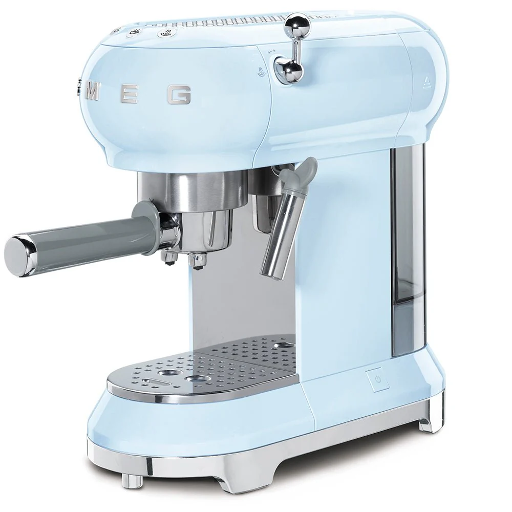 Smeg 50'S Espresso Pump Coffee Machine - Pastel Blue ECF01PBUK - Image 3