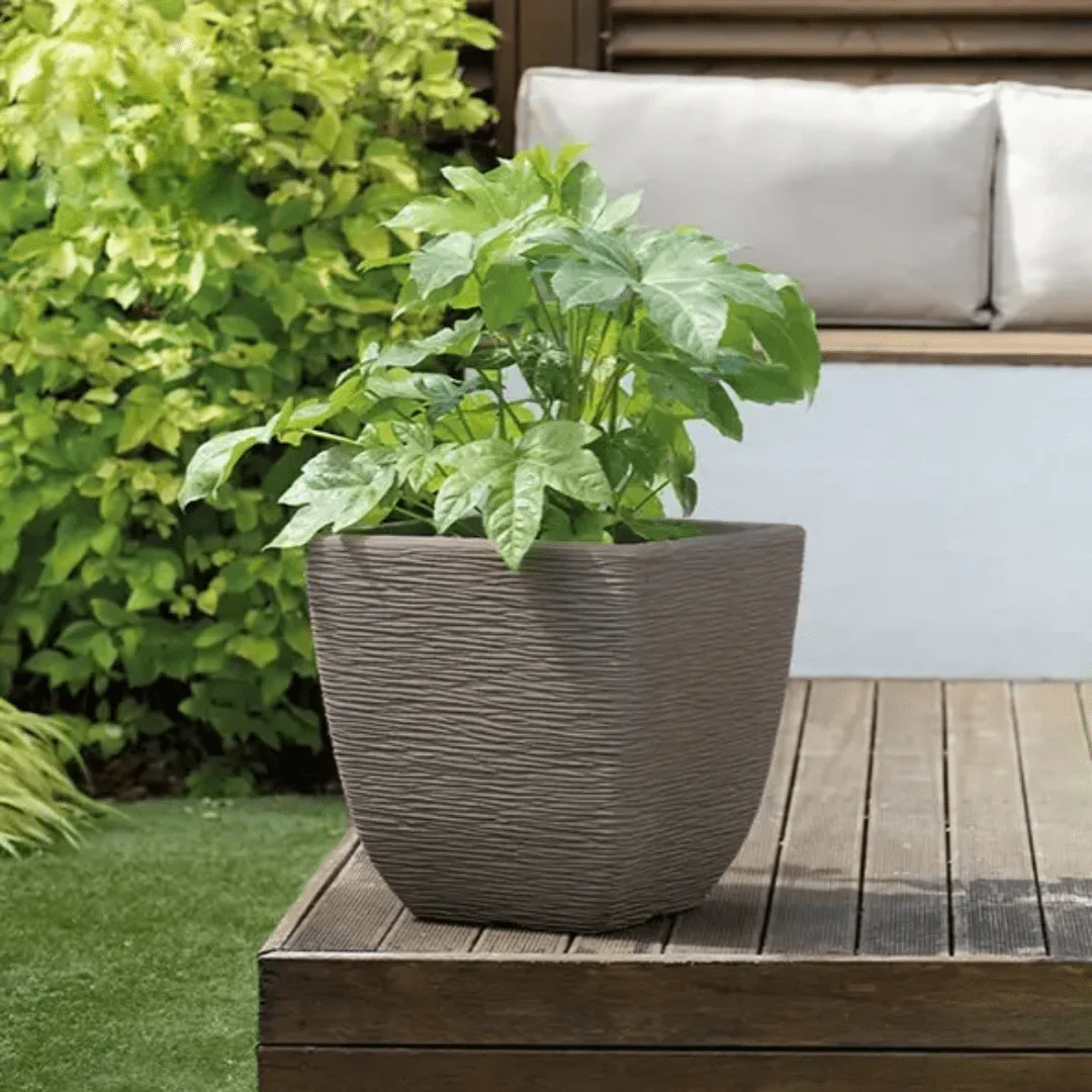 Stewart Cotswold Dark Brown Square Planter 38cm - Image 2