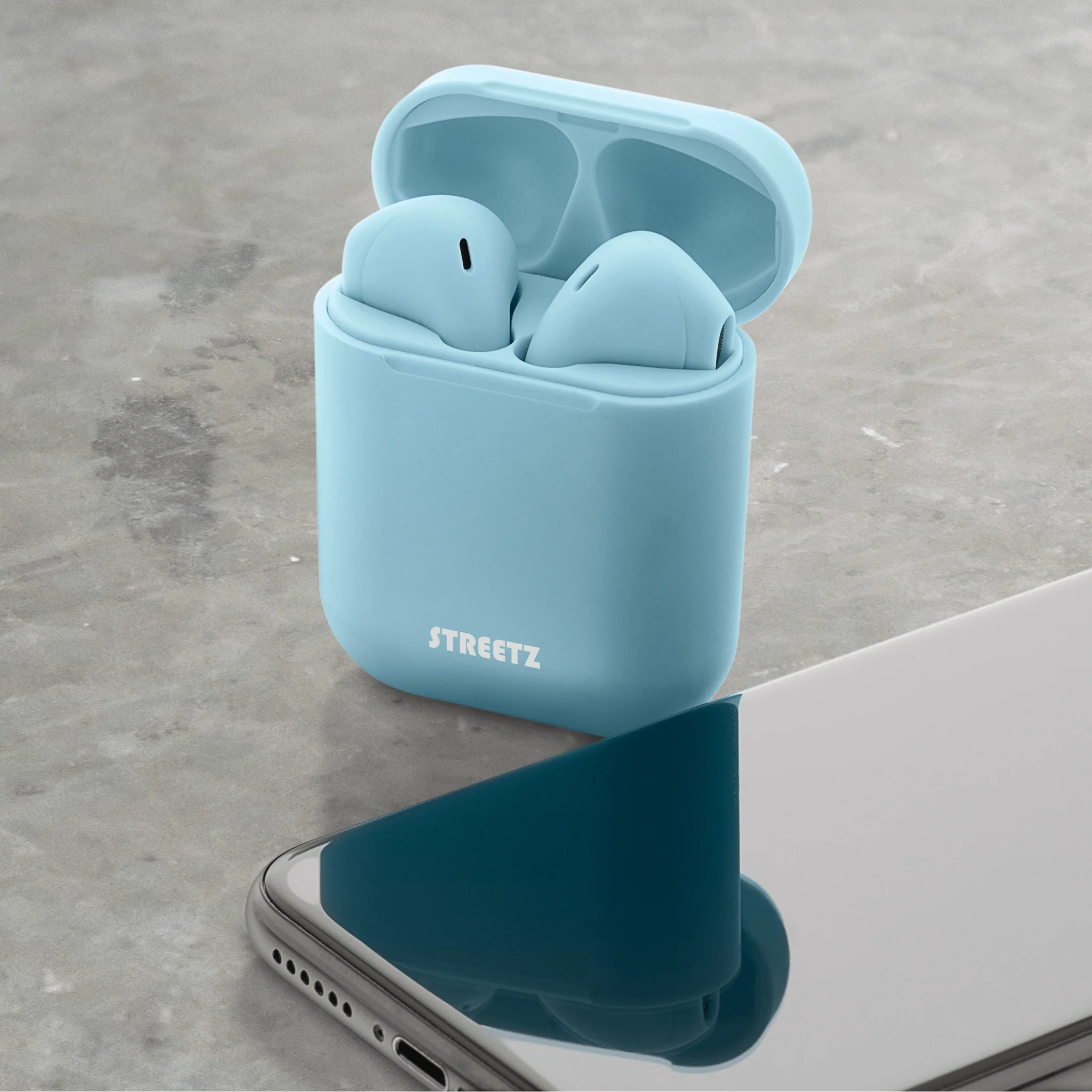 Streetz True Wireless Stereo Earbuds with Charging Case - Blue - Image 5