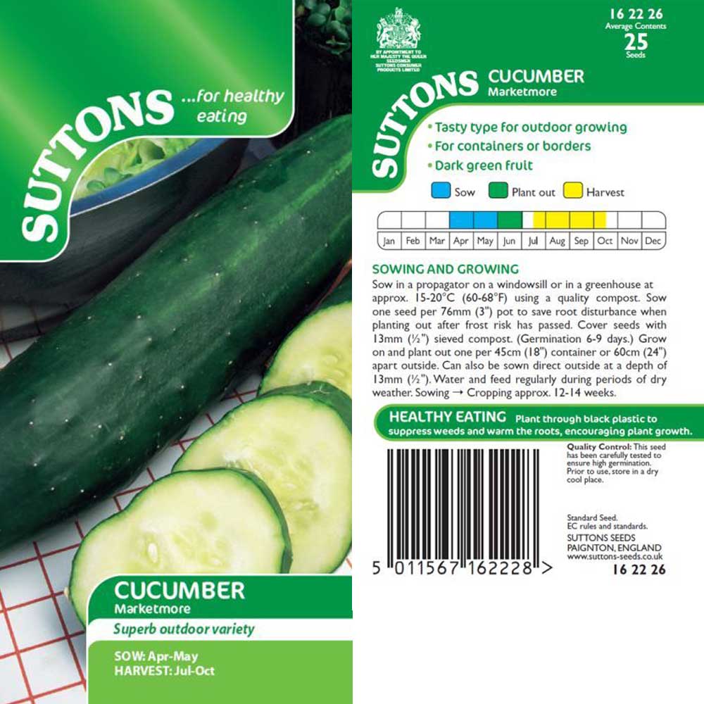 Suttons Cucumber Marketmore 162226