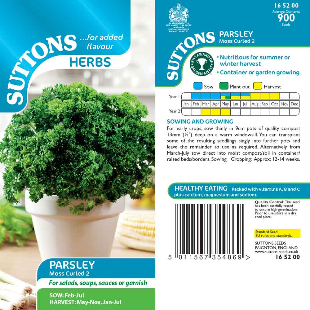 Suttons Herb Parsley Moss Curled 2 - Image 2