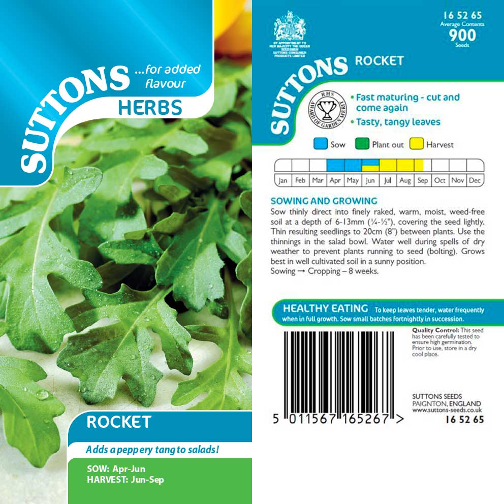 Suttons Herbs Rocket 165265