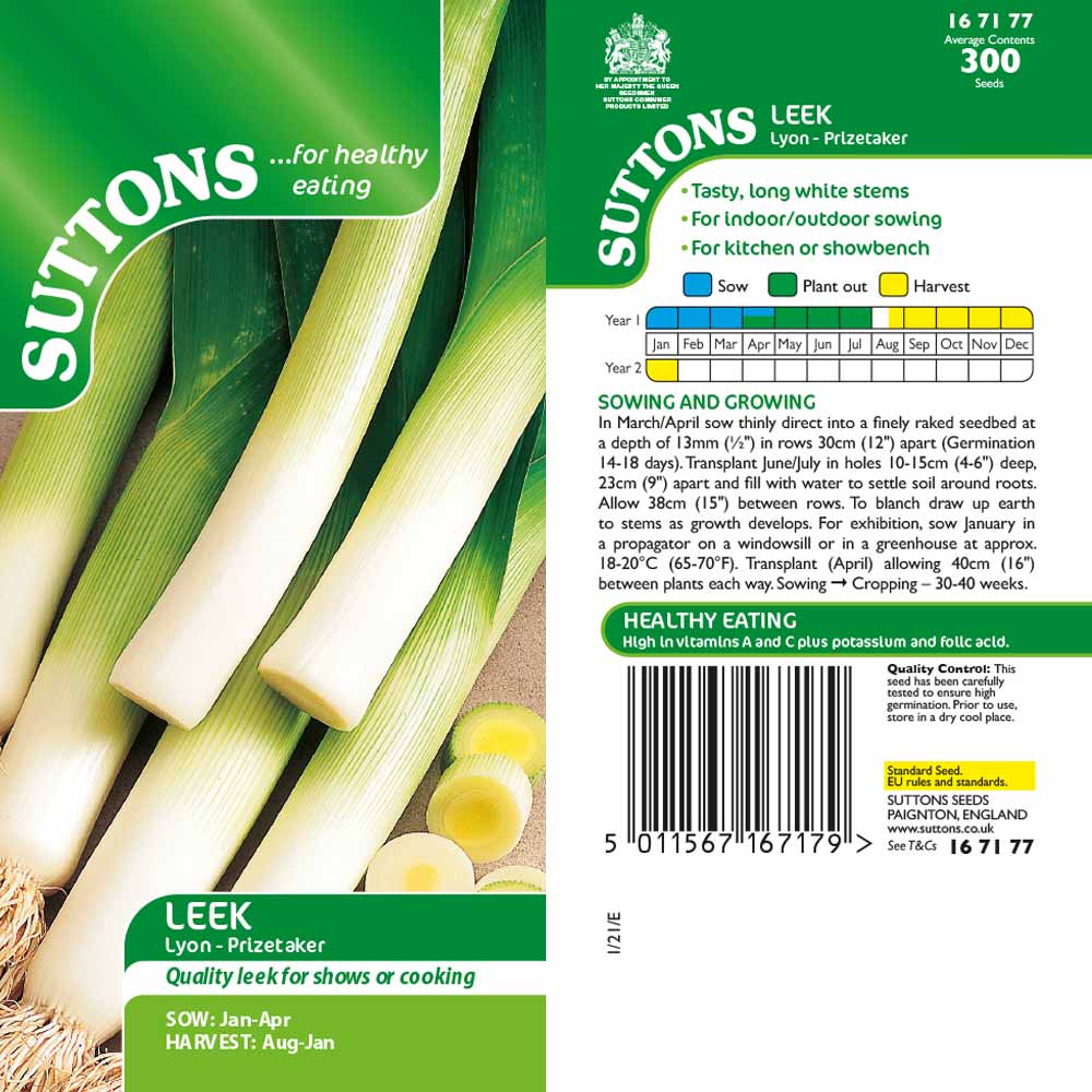 Suttons Leek Lyon Prizetaker 167177