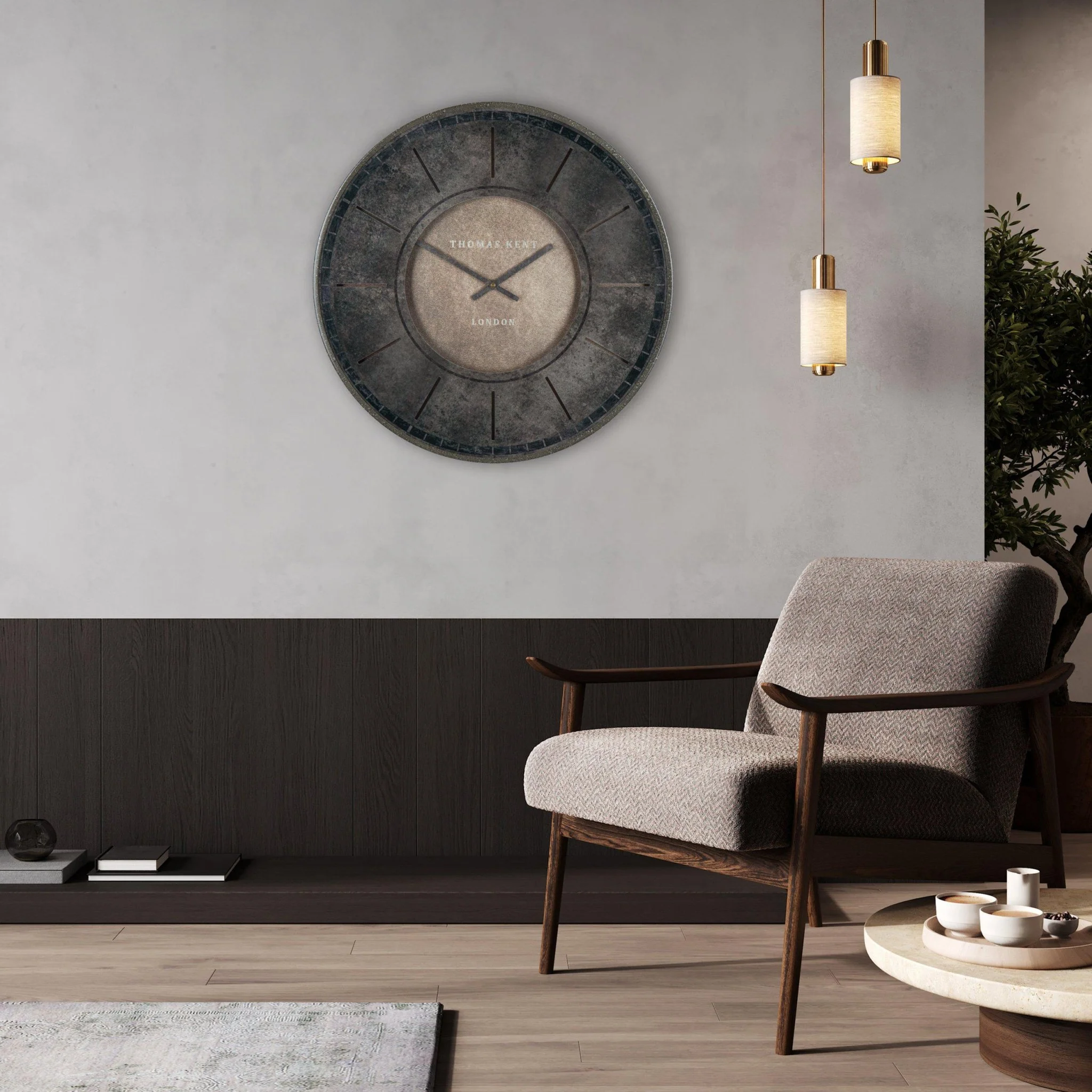 Thomas Kent 21" Florentine Wall Clock Smoke - Image 5
