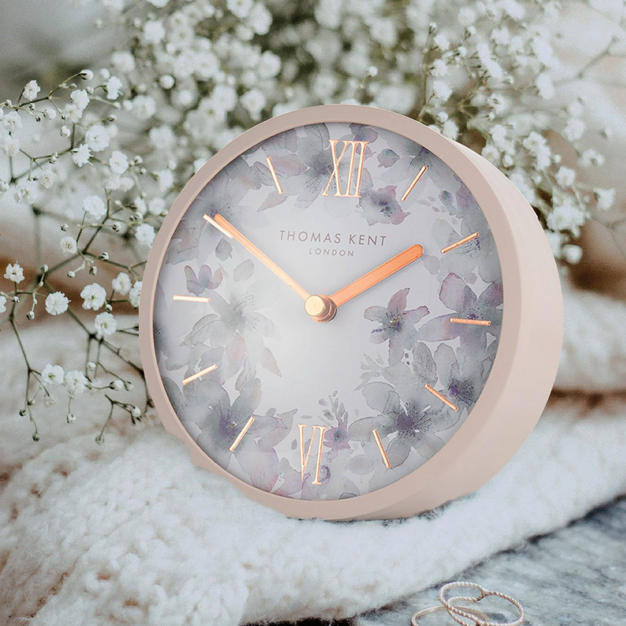 Thomas Kent 5" Crofter Mantel Clock Dusty Pink
