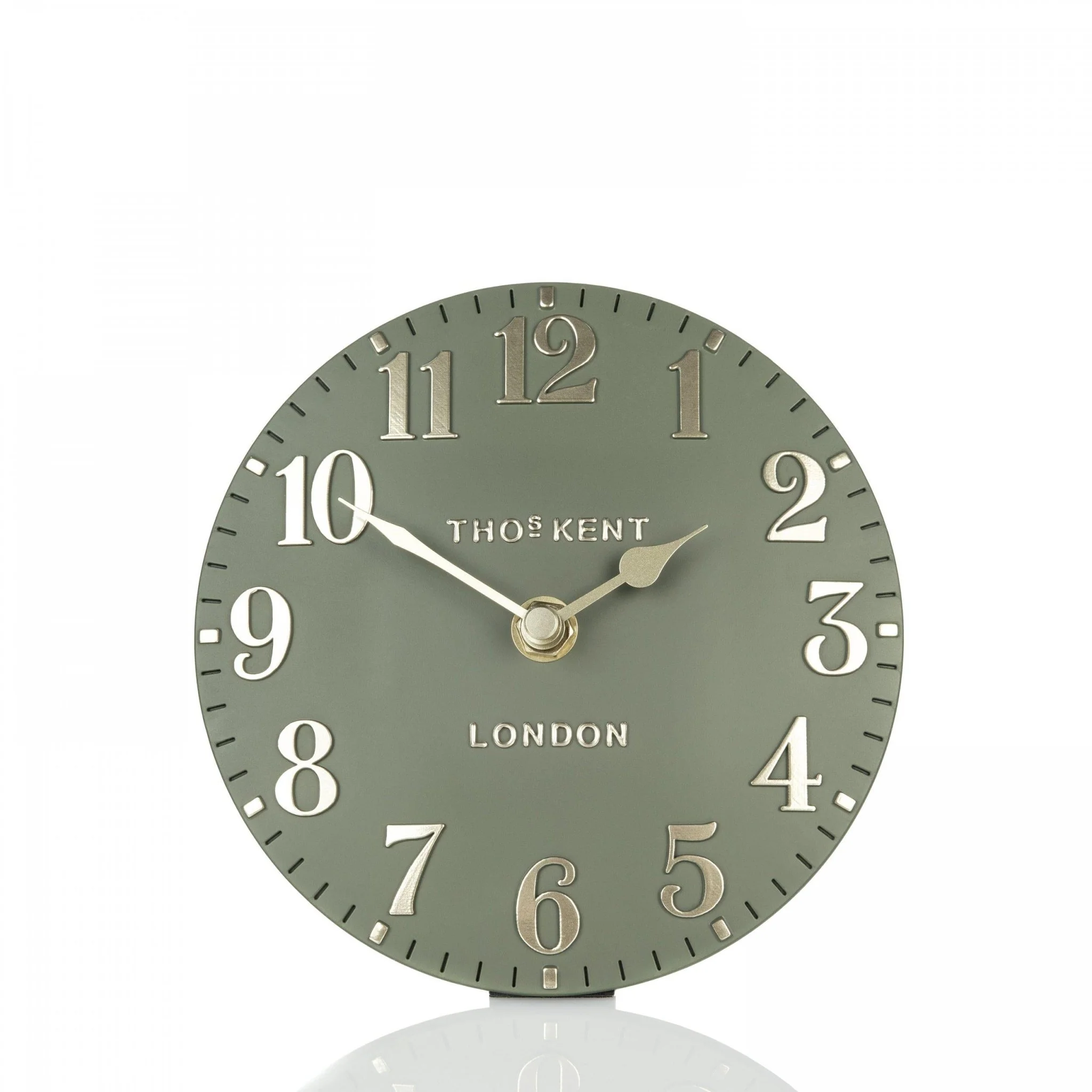 Thomas Kent 6" Arabic Mantel Clock Lichen Green - Image 4